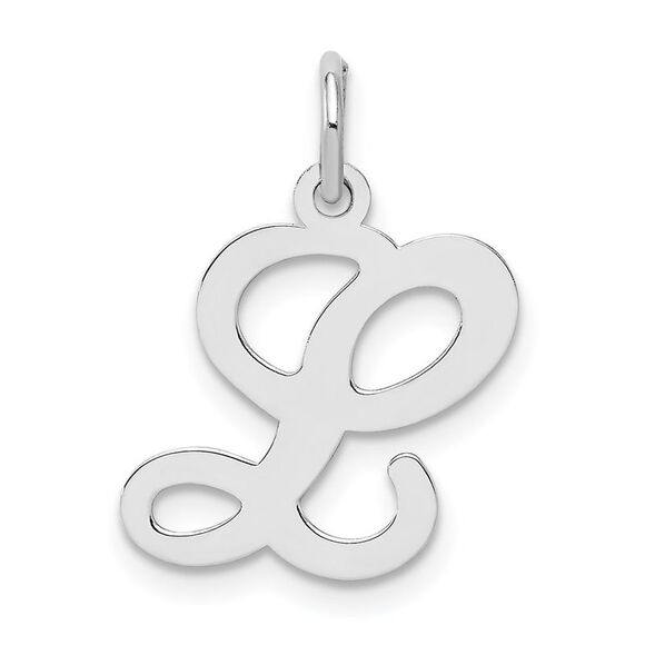 Sterling Silver, Sophia Collection, Small Script Initial L Pendant - Picture 1 of 5